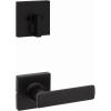 imageKwikset 971BRNLSQT514 Single Cylinder Interior Breton Lever Trim with Square Rose Matte Black Finish