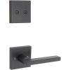 imageKwikset 973HFLSQT514V1 Dummy Interior Halifax Lever Trim with Square Rose New Chassis Matte Black Finish