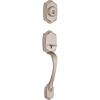 imageKwikset Belleview Front Door Lock Handle and Deadbolt Set Entry Handleset Exterior Only Satin Nickel Pick Resistant SmartKey Rekey Deadbolt Security Interior Sold Separately1