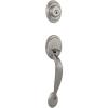 imageKwikset Dakota Front Door Lock Handle and Deadbolt Set Entry Handleset Exterior Only Secure Locking Deadbolt Satin Nickel Interior Sold Separately