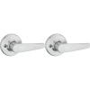 imageKwikset Delta Dummy Door Handle Single Sided Lever for Closets French Double Doors and Pantry Satin Chrome NonTurning Reversible Interior PushPull Lever1 Count Pack of 2