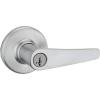 imageKwikset Delta Entry Door Handle with Lock and Key Secure Keyed Reversible Lever Exterior Doorlock Doorknob For Front Entrance and Bedrooms in Satin Chrome