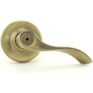 imageKwikset 300BL5V2 Balboa Lever Privacy Door Lock with New Chassis and 6AL Latch and RCS Strike Antique Brass Finish