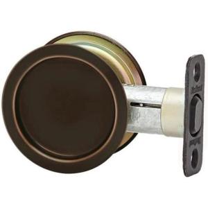 imageKwikset 3341011P Round Universal Pocket Door Lock with 238 Backset and 218 Crossbore