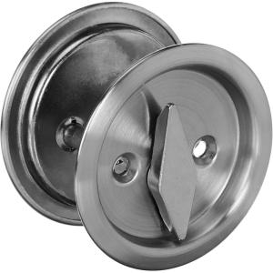 imageKwikset 335 15 RND PCKT DR LCK Round BedBath Pocket Door Lock in Satin Nickel