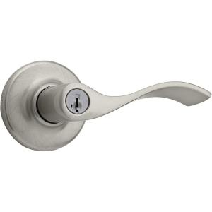 imageKwikset 405BLS Balboa Reversible Keyed Entry Door Leverset with SmartKey Satin Nickel