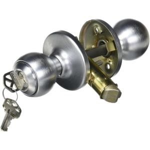 imageKwikset 450P26D Polo Keyed Knob Satin Chrome Finish