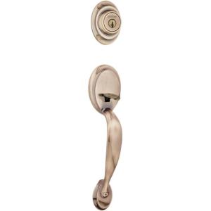 imageKwikset 687DALIPS Dakota Single Cylinder Handleset from The Series Featuring SmartKey Exterior Only  Antique Brass