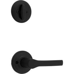 imageKwikset 966HYL Henley Lever Single Cylinder Interior Pack with Round Rose for Handlesets  Matte Black