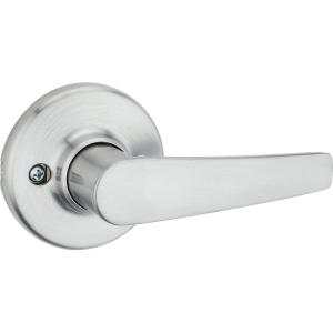 imageKwikset Delta Dummy Door Handle Single Sided Lever for Closets French Double Doors and Pantry Satin Chrome NonTurning Reversible Interior PushPull Lever1 Count Pack of 1