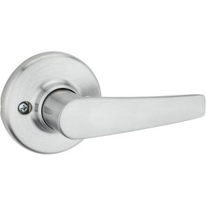 imageKwikset Delta Dummy Door Handle Single Sided Lever for Closets French Double Doors and Pantry Satin Chrome NonTurning Reversible Interior PushPull LeverSatin Chrome