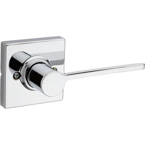 imageKwikset Ladera Dummy Door Handle Single Sided Lever for Closets French Double Doors and Pantry Polished Chrome NonTurning Right Handed Interior PushPull Lever