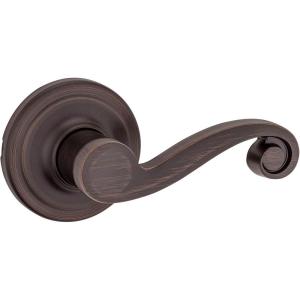 imageKwikset Lido Dummy Door Handle Single Sided Lever for Closets French Double Doors and Pantry Venetian Bronze NonTurning Right Handed Interior PushPull Lever with Microban ProtectionRight