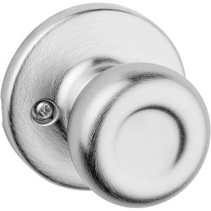 imageKwikset Tylo Dummy Door Knob Single Sided Handle for Closets French Double Doors and Pantry Antique Brass NonTurning Interior PushPull Door Knob with Microban ProtectionSatin Chrome