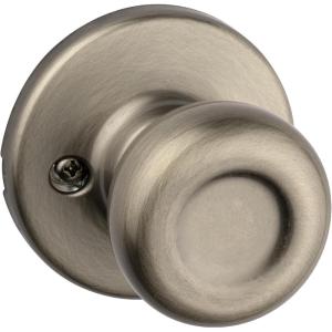 imageKwikset Tylo Dummy Door Knob Single Sided Handle for Closets French Double Doors and Pantry Satin Nickel NonTurning Interior PushPull Door Knob with Microban ProtectionNo Size