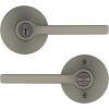 imageKwikset 740HFLRDT15S Halifax Lever with Round Rose Entry Door Lock SmartKey with 6AL Latch and RCS Strike Satin Nickel FinishSatin Nickel