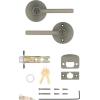 imageKwikset 740HFLRDT15S Halifax Lever with Round Rose Entry Door Lock SmartKey with 6AL Latch and RCS Strike Satin Nickel FinishSatin Nickel