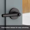 imageKwikset 91560030 Milan Round Keyed Entry Lever Featuring SmartKey in Iron BlackMatte Black