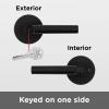 imageKwikset 91560030 Milan Round Keyed Entry Lever Featuring SmartKey in Iron BlackMatte Black
