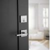 imageKwikset 92580008 258 Downtown Low Profile Slim Square Modern Contemporary Single Cylinder Deadbolt Door Lock featuring SmartKey Security in Iron BlackSatin Nickel