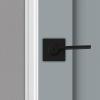 imageKwikset Ladera Interior Privacy Door Handle with Lock Door Lever For Bathroom and Bedroom Matte Black Reversible Keyless Turn Lock