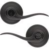 imageKwikset Tustin Entry Door Handle with Lock and Key Secure Keyed Reversible Lever Exterior For Front Entrance and Bedrooms Venetian Bronze Pick Resistant Smartkey Rekey Security and Microban