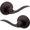 imageKwikset Tustin Interior Privacy Door Handle with Lock Door Lever For Bathroom and Bedroom Venetian Bronze Reversible Keyless Turn Lock with Microban ProtectionVenetian Bronze