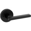 imageKwikset 730HFLRDT514 Halifax Lever with Round Rose Privacy Door Lock with 6AL Latch and RCS Strike Iron Black Finish