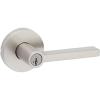 imageKwikset 740HFLRDT15S Halifax Lever with Round Rose Entry Door Lock SmartKey with 6AL Latch and RCS Strike Satin Nickel FinishSatin Nickel