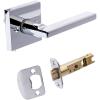 imageKwikset 815SCEHFL26 Passage San Clemente Handleset with Halifax Interior Trim No Deadbolt with RCAL Latch and RCS Strike Bright Chrome Finish