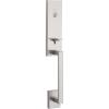 imageKwikset 818VNHLIP15S Single Cylinder Vancouver Exterior Handleset with SmartKey with RCAL Latch and RCS Strike Satin Nickel Finish