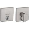 imageKwikset 92580008 258 Downtown Low Profile Slim Square Modern Contemporary Single Cylinder Deadbolt Door Lock featuring SmartKey Security in Iron BlackSatin Nickel