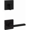 imageKwikset 971CSLSQT514 Single Cylinder Interior Casey Lever Trim with Square Rose Matte Black Finish