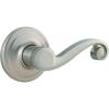 imageKwikset Lido Dummy Door Handle Single Sided Lever for Closets French Double Doors and Pantry Satin Nickel NonTurning Right Handed Interior PushPull Lever with Microban Protection