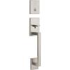 imageKwikset San Clemente Front Door Lock Handle and Deadbolt Set Entry Handleset Exterior Only Satin Nickel Pick Resistant SmartKey Rekey Deadbolt Security Interior Sold Separately