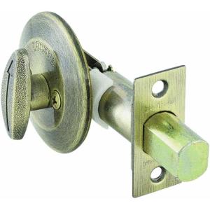 imageKwikset 663 SingleSided Deadbolt in Antique Brass Thumbturn One Side Key Lock Adjustable Latch ANSIBHMA Grade 3 Certified