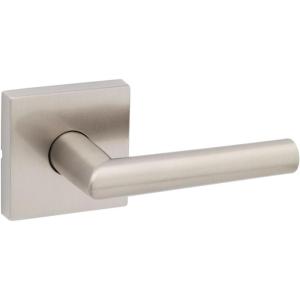 imageKwikset 720MILSQT15 Milan Lever with Square Rose Passage Door Lock with 6AL Latch and RCS Strike Satin Nickel Finish
