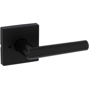 imageKwikset 730MILSQT514 Milan Lever with Square Rose Privacy Door Lock with 6AL Latch and RCS Strike Iron Black Finish