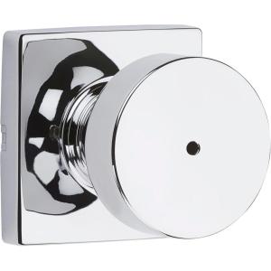 imageKwikset 730PSKSQT26 Pismo Knob with Square Rose Privacy Lock with 6AL Latch and RCS Strike Bright Chrome Finish