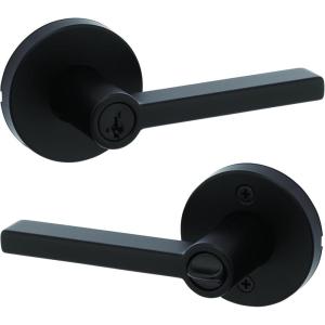 imageKwikset 740HFLRDT514S 740HFLRDTS Halifax Single Cylinder Keyed Entry Door Lever Set with Round Rose