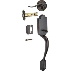imageKwikset 815ANTNLLH11P Left Hand Single Cylinder Arlington Handleset with Interior Left Hand Tustin Trim No Deadbolt Venetian Bronze Finish