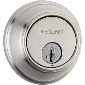 imageKwikset 816 Key Control Deadbolt Lock Round Satin Nickel Exterior Keyed Front Entry Door Pick Resistant SmartKey Rekey Security Single Cylinder Dead Bolt with Microban ProtectionPack of 1