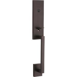 imageKwikset 818VNHLIP11PS Single Cylinder Vancouver Exterior Handleset with SmartKey with RCAL Latch and RCS Strike Venetian Bronze Finish