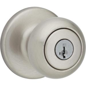 imageKwikset 94002862 Cove Keyed Entry Knob Featuring Smartkey Security In Satin NickelSatin Nickel