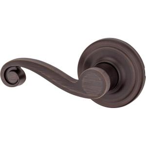 imageKwikset Lido Dummy Door Handle Single Sided Lever for Closets French Double Doors and Pantry Venetian Bronze NonTurning Left Handed Interior PushPull Lever with Microban ProtectionPack of 1