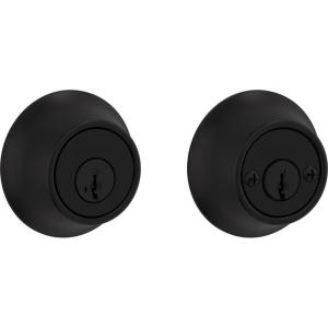 imageKwikset SmartKey Security Matte Black Metal Double Cylinder Deadbolt