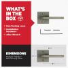 imageKwikset Halifax Vacant Occupied Bathroom Door Handle Lock Privacy Door Lever with Indicator Matte BlackGunmetal