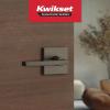 imageKwikset Halifax Vacant Occupied Bathroom Door Handle Lock Privacy Door Lever with Indicator Matte BlackGunmetal