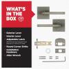 imageKwikset Halifax Vacant Occupied Bathroom Door Handle Lock Privacy Door Lever with Indicator Matte BlackGunmetal