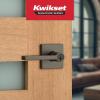 imageKwikset Halifax Vacant Occupied Bathroom Door Handle Lock Privacy Door Lever with Indicator Matte BlackGunmetal